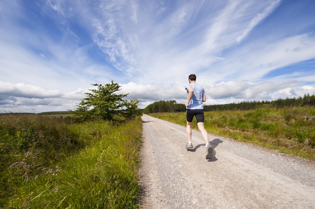 Person jogging in park