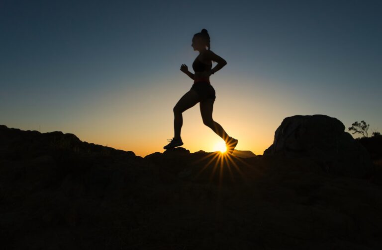 Runner on mountain trail