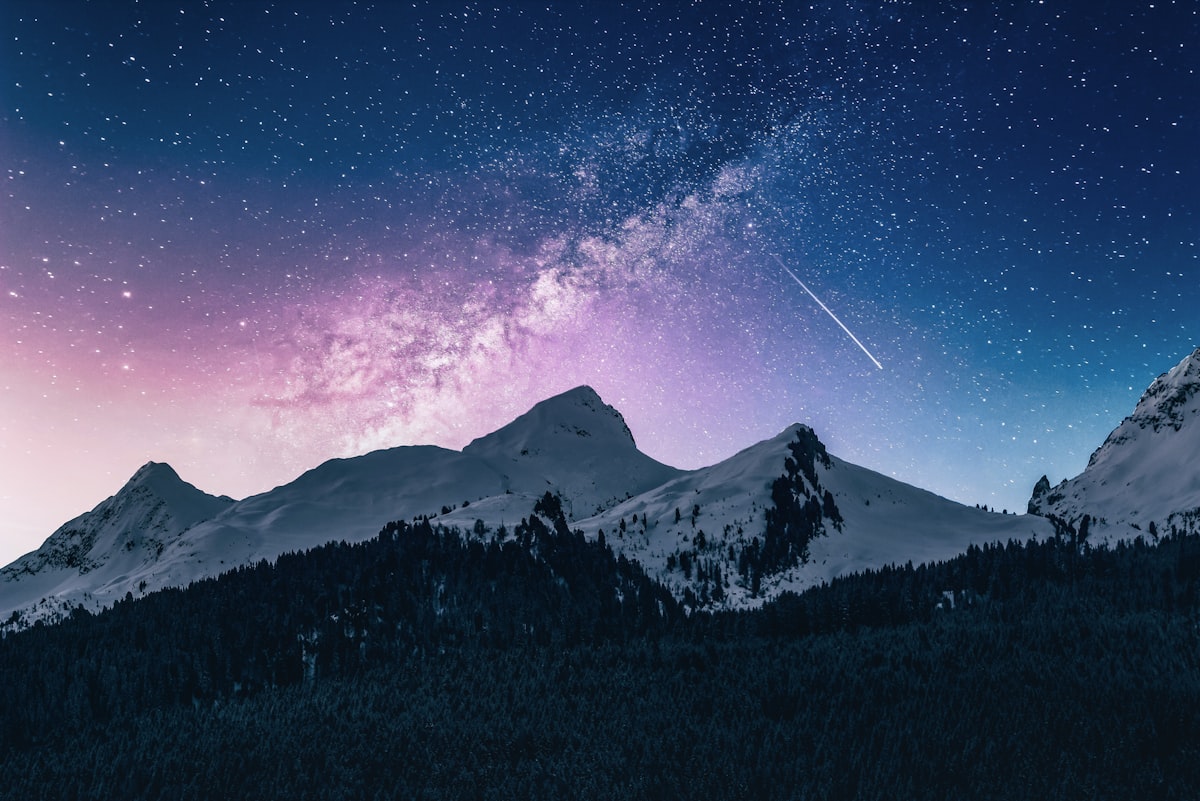 Mountain peaks with snow